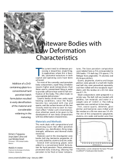 Whiteware Bodies with Low Deformation Characteristics