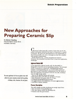 New Approaches for Preparing Ceramic Slip