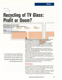 Recycling of TV Glass: Profit or Doom?