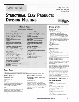 2001 Structural Clay Products Division Meeting 