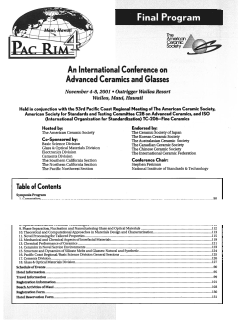 PacRim4—An International Conference on Advanced Ceramics and Glasses