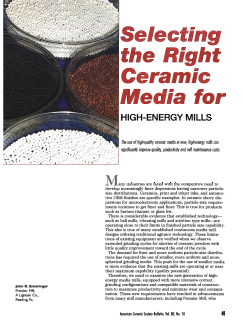 Selecting the right ceramic media for high-energy mills