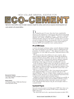 High Volume Mineral Additive for Eco-Cement
