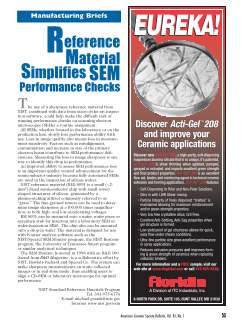 Manufacturing Briefs: Reference Material Simplifies SEM Performance Checks