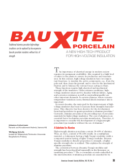 Bauxite Porcelain: A New High-Temp Product for High-Voltage Insulation