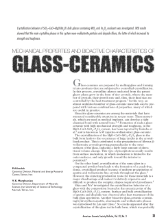 Mechanical Properties and Bioactive Characteristics of Glass-Ceramics