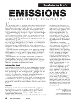 Manufacturing Briefs: Emissions Control for the Brick Industry