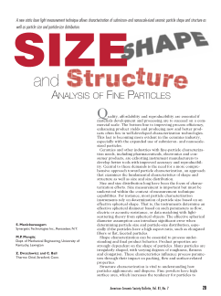 Size, Shape, and Structure Analysis of Fine Particles