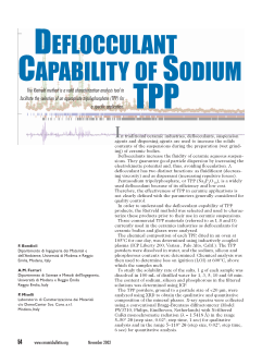 Deflocculant Capability of Sodium TPP