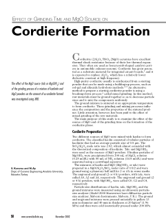 Effect of Grinding Time and MgO Source on Cordierite Formation