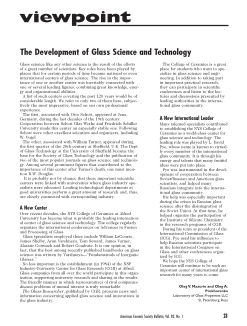 Viewpoint—The development of glass science and technology