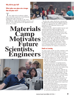 Materials camp motivates future scientists, engineers