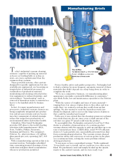 Manufacturing briefs—Industrial vacuum cleaning systems