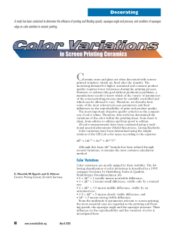 Decorating—Color variations in screen printing ceramics