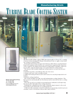 Manufacturing briefs—Turbine blade coating system