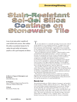 Decorating/glazing—Stain-resistant sol-gel silica coatings on stoneware tile