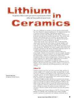 Lithium in ceramics