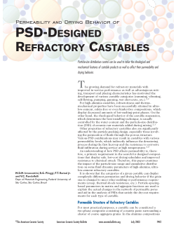 Permeability and drying behavior of PSD-designed refractory castables