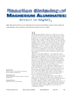 Reaction sintering of magnesium aluminates: Effect of MgSO4