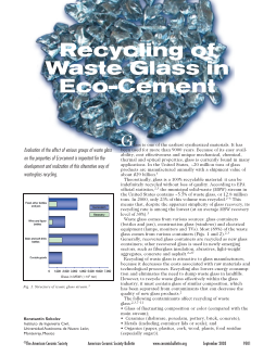 Recycling of waste glass in eco-cement