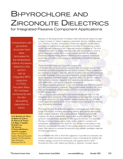 Bi-pyrochlore and zirconolite dielectrics for integrated passive component applications