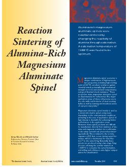 Reaction sintering of alumina-rich magnesium aluminate spinel