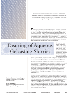 Deairing of aqueous gelcasting slurries