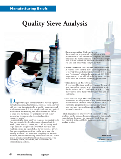 Manufacturing Briefs: Quality Sieve Analysis