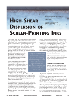 High-shear dispersion of screen-printing inks