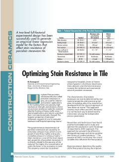 Optimizing stain resistance in tile