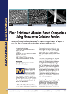 Fiber-reinforced alumina-based composites using nonwoven cellulose fabrics