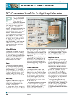 Manufacturing briefs—PCO commissions tunnel kiln for high-temp refractories