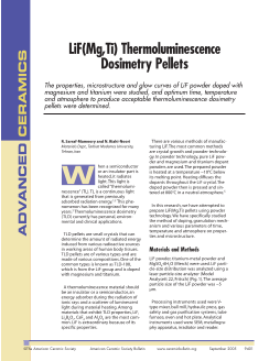 LiF(Mg,Ti) thermoluminescence dosimetry pellets