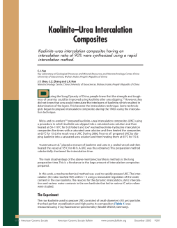 Kaolinite–urea intercalation composites