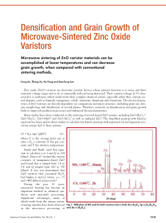 Densification and grain growth of microwave-sintered zinc oxide varistors