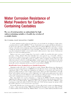 Water corrosion resistance of metal powders for carbon-containing castables