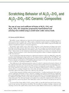 Scratching behavior of Al2O3–ZrO2 and Al2O3–ZrO2–SiC ceramic composites