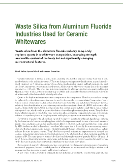 Waste silica from aluminum fluoride industries used for ceramic whitewares