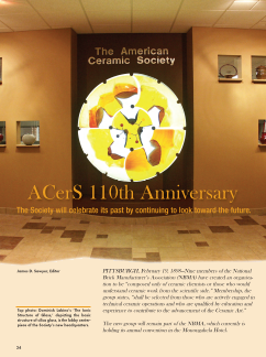 ACerS 110th anniversary—The society will celebrate its past by continuing to look toward the future