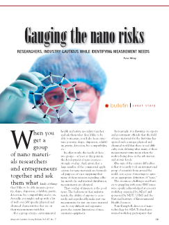 Gauging the nano risks—Researchers, industry cautious while identifying measurement needs