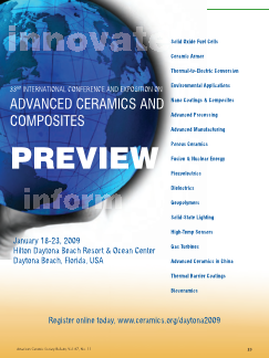33rd International Conference and Exposition on Advanced Ceramics and Composites preview