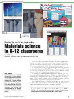 Materials science in K-12 classrooms
