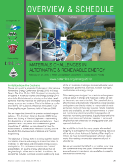 Materials Challenges in Alternative & Renewable Energy overview & schedule