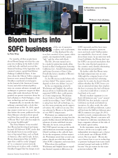 Bloom bursts into SOFC business