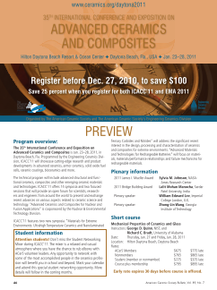 35th International Conference and Exposition on Advanced Ceramics and Composites preview