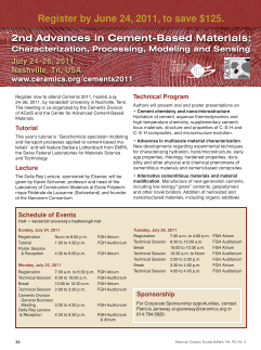2nd Advances in Cement-Based Materials: Characterization, Processing, Modeling and Sensing