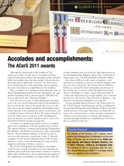 Accolades and accomplishments: The ACerS 2011 awards