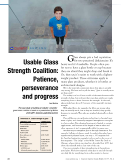 Usable Glass Strength Coalition: Patience, perseverance and progress