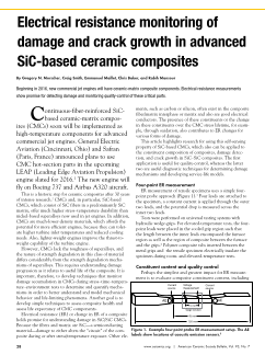 Electrical resistance monitoring of damage and crack growth in advanced SiC-based ceramic composites