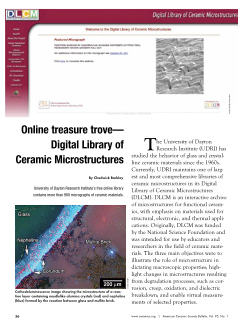 Online treasure trove-Digital Library of Ceramic Microsctructures